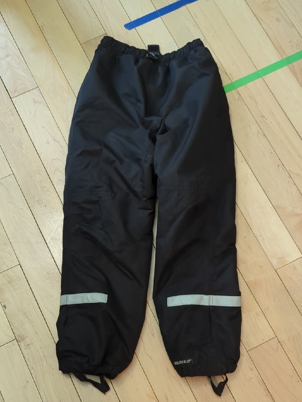 Black Kids Insulated Snow Pants with Reflective Trim - 11 Years